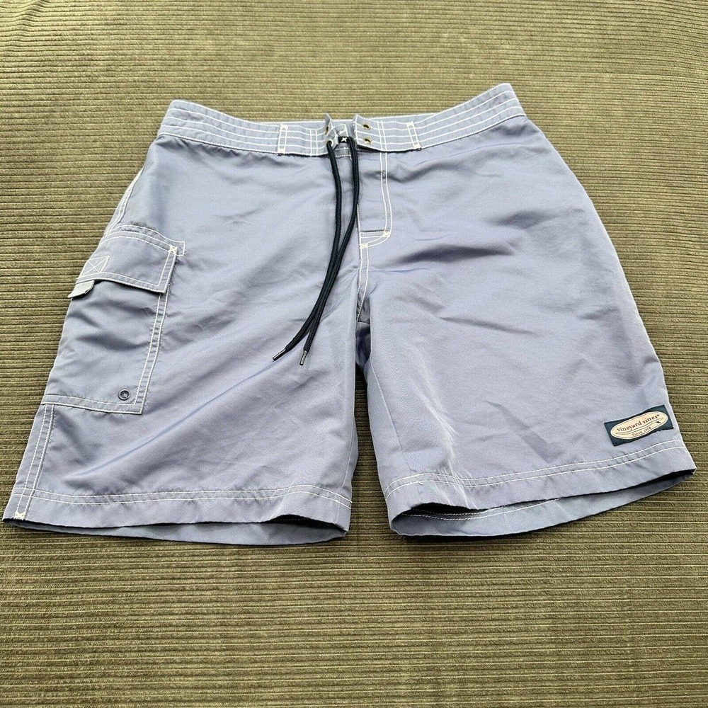 Vineyard Vines Shorts Men 33 Purple Polyester Beach Swimming Weekend Outdoors.